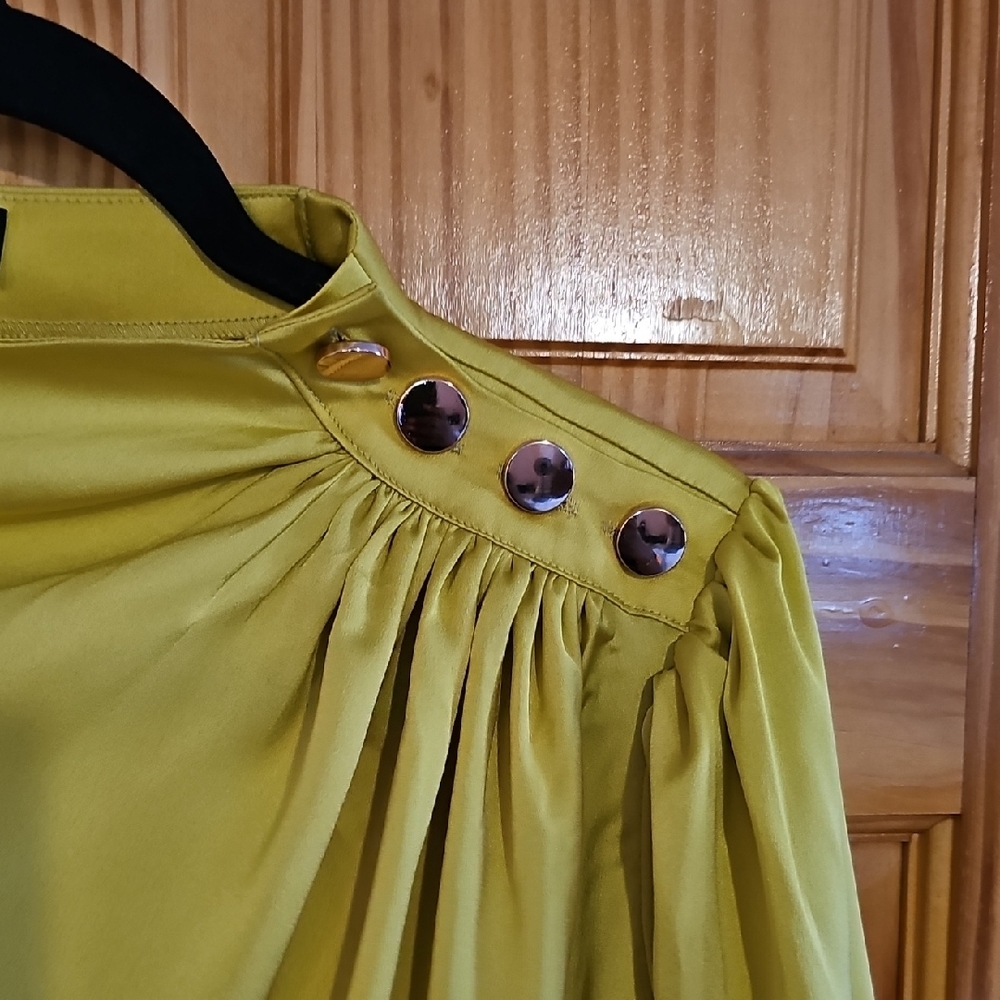 Eloquii Yellow Button-Detail Blouse - Picture 3 of 4